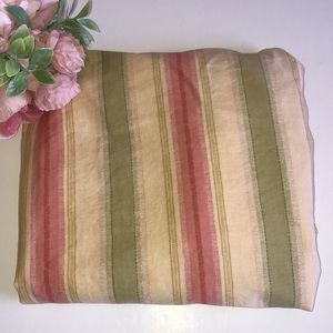 WAVERLY FOREVER YOURS GOLD ROSE PINK STRIPE FLORAL European sham VTG